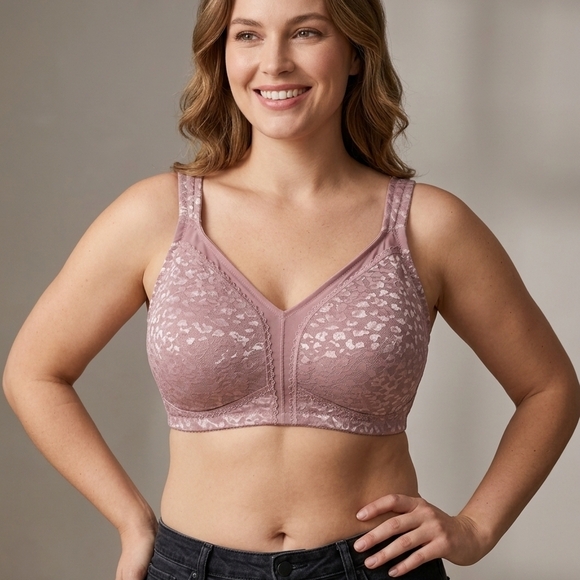 Wingslove Other - Wireless Full-Coverage Lace Bra in Dusty Rose